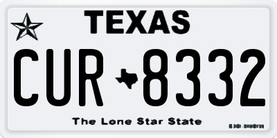 TX license plate CUR8332