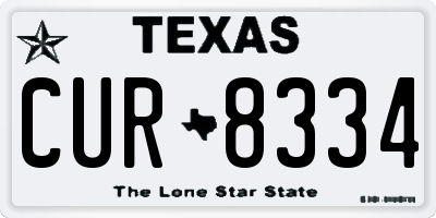 TX license plate CUR8334