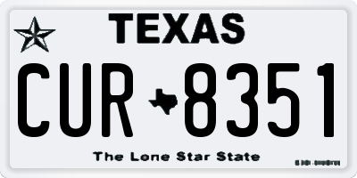 TX license plate CUR8351