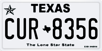 TX license plate CUR8356