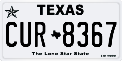 TX license plate CUR8367