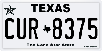 TX license plate CUR8375