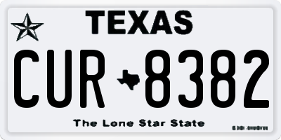 TX license plate CUR8382