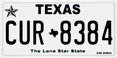 TX license plate CUR8384