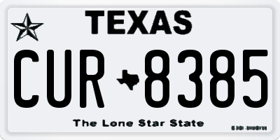 TX license plate CUR8385
