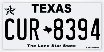 TX license plate CUR8394