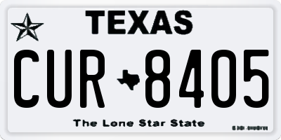 TX license plate CUR8405