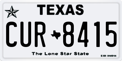 TX license plate CUR8415
