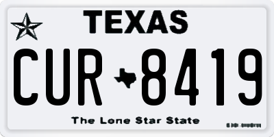 TX license plate CUR8419