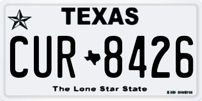 TX license plate CUR8426