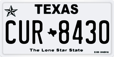 TX license plate CUR8430