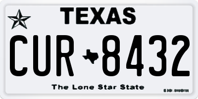 TX license plate CUR8432