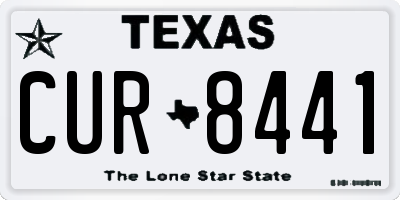 TX license plate CUR8441