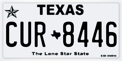 TX license plate CUR8446
