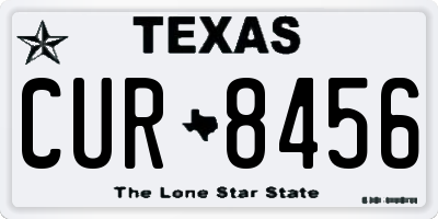 TX license plate CUR8456