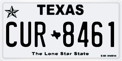 TX license plate CUR8461