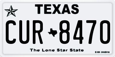 TX license plate CUR8470