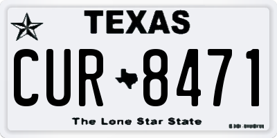 TX license plate CUR8471