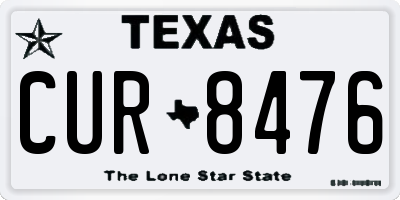 TX license plate CUR8476