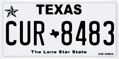 TX license plate CUR8483