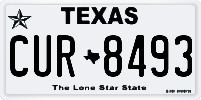 TX license plate CUR8493
