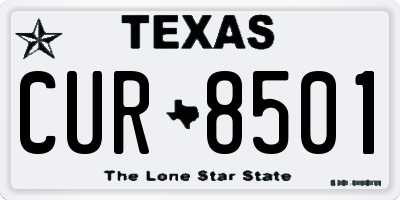 TX license plate CUR8501
