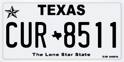 TX license plate CUR8511