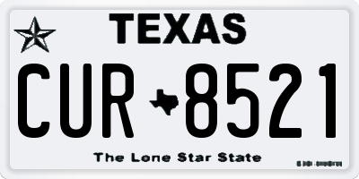 TX license plate CUR8521