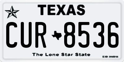 TX license plate CUR8536