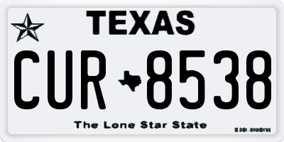 TX license plate CUR8538