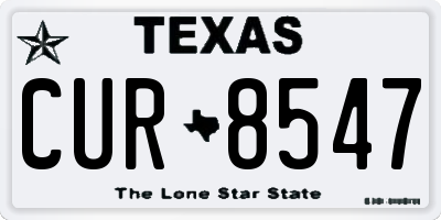 TX license plate CUR8547