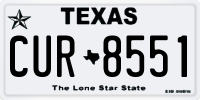 TX license plate CUR8551