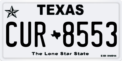 TX license plate CUR8553