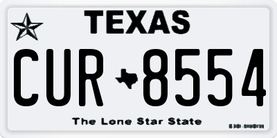 TX license plate CUR8554