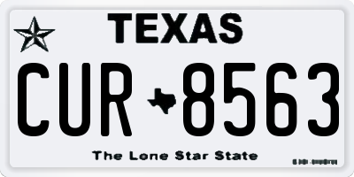 TX license plate CUR8563