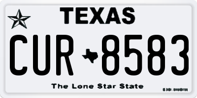 TX license plate CUR8583