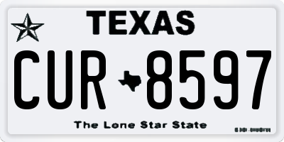 TX license plate CUR8597