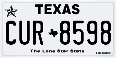 TX license plate CUR8598