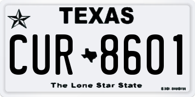 TX license plate CUR8601