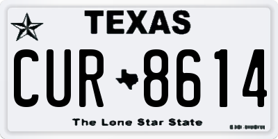 TX license plate CUR8614