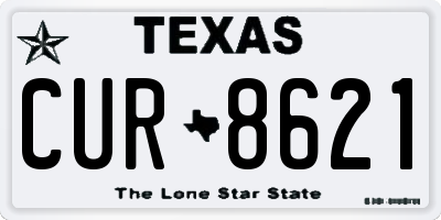 TX license plate CUR8621