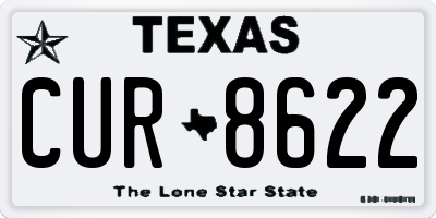TX license plate CUR8622