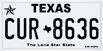 TX license plate CUR8636