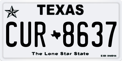 TX license plate CUR8637