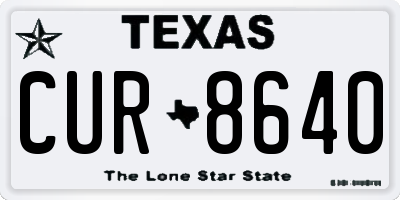 TX license plate CUR8640