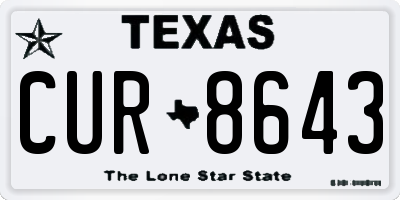 TX license plate CUR8643
