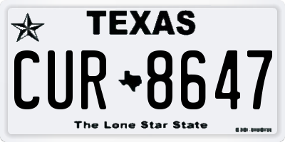 TX license plate CUR8647