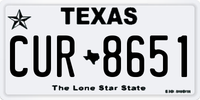 TX license plate CUR8651