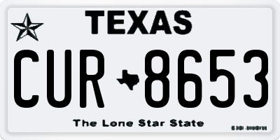 TX license plate CUR8653