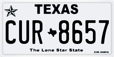 TX license plate CUR8657